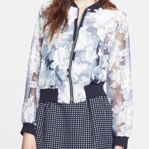McGinn Blue and White Floral Bomber Jacket